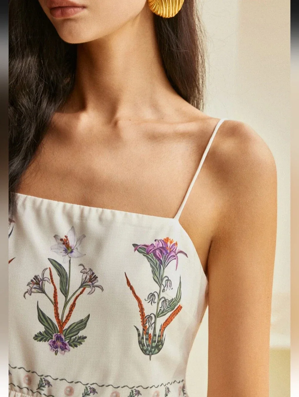 Commense Cream Floral Embroidered Maxi Dress - Picture 2 of 13